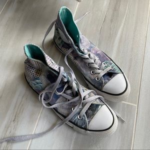Blue rose converse high tops